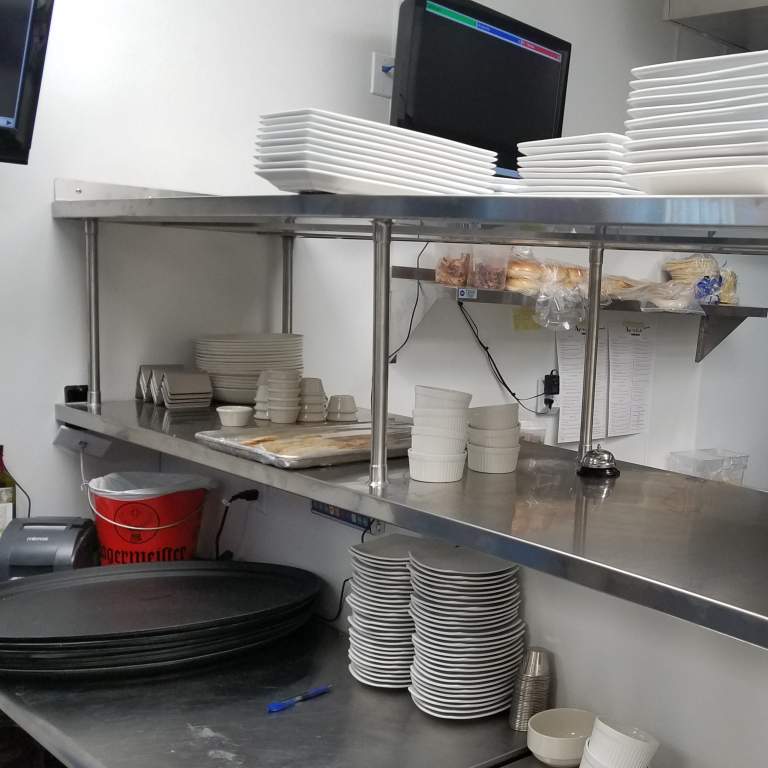 Custom stainless steel 2-tier serving shelf