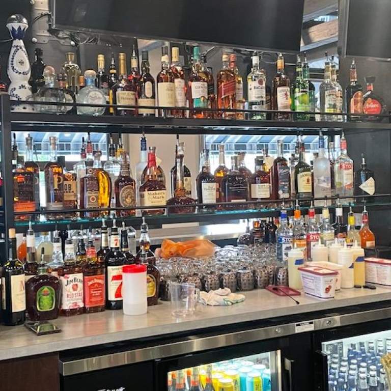 Liquor Shelf and Drink Rail