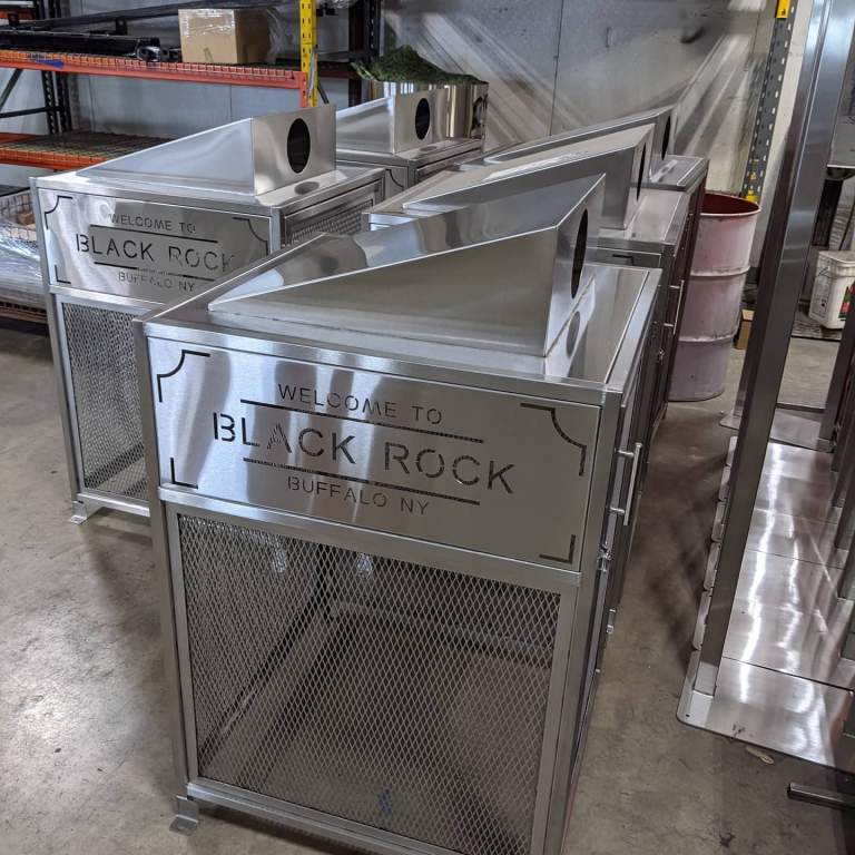 Custom Garbage Can and Signage