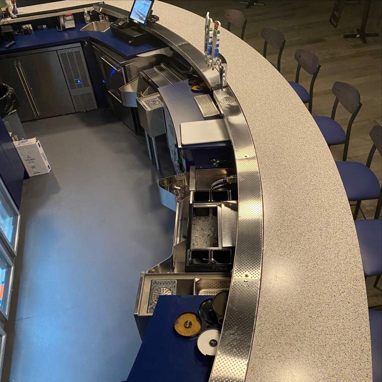 Custom Radius Drink Rail